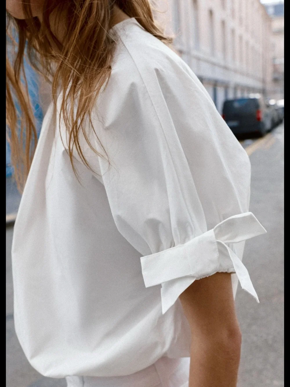 Zara Tied Sleeve Balloon Top